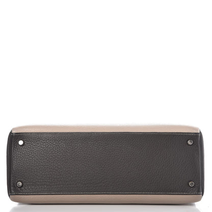 Hermes Taurillon Clemence Tri-color Kelly Retourne 35 Graphite Gris Tourterelle Gris Clair 7 of 36