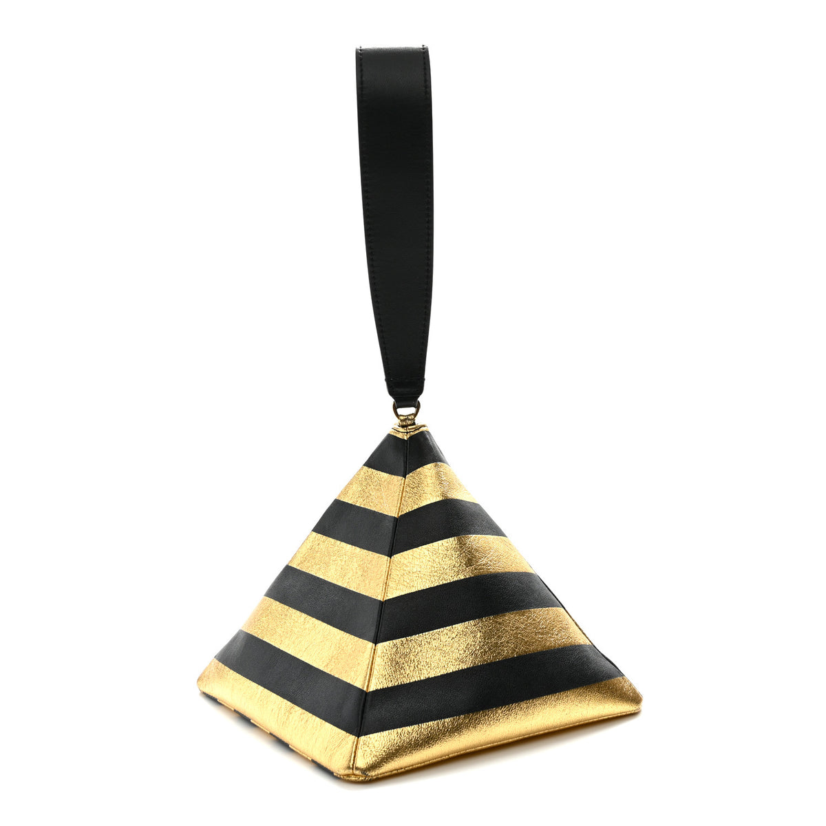 Chanel Metallic Lambskin CC Kheops Pyramid Bag Gold Black 3 of 9