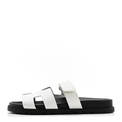 Hermes Calfskin Womens Chypre Sandals 39.5 White 1 of 9