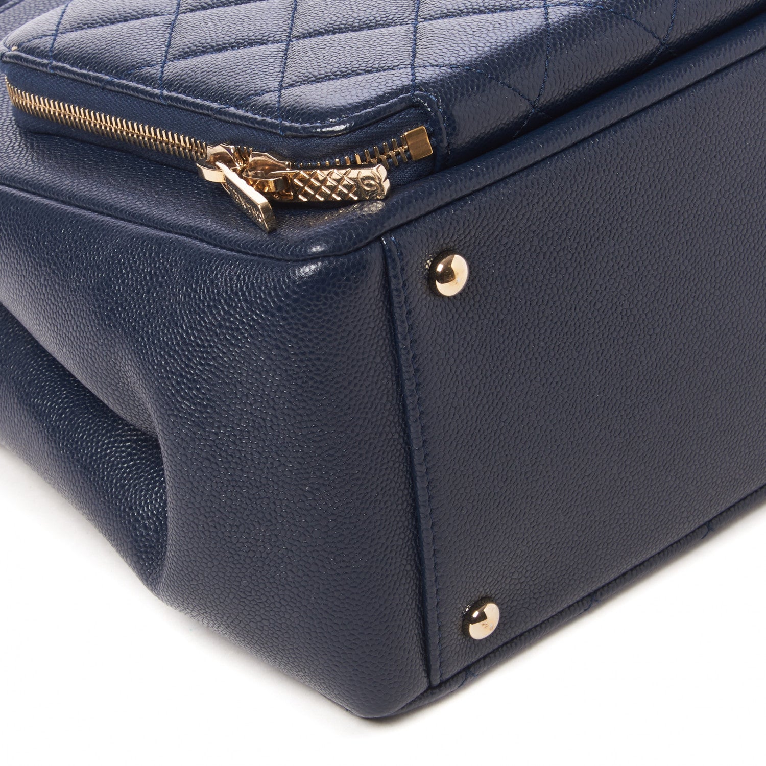 Chanel Caviar Quilted Small Business Affinity Shopping Bag Navy 7 of 10