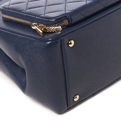 Chanel Caviar Quilted Small Business Affinity Shopping Bag Navy 7 of 10