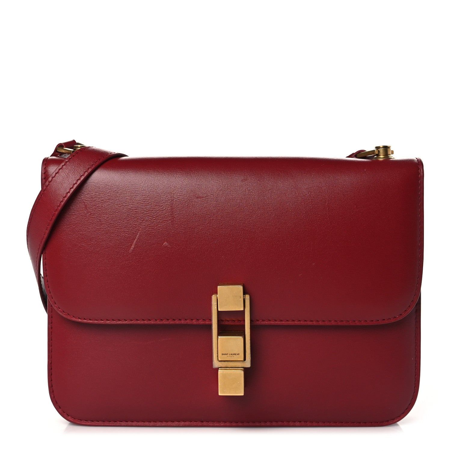 Saint Laurent Smooth Calfskin Carre Satchel Opyum Red 1 of 11