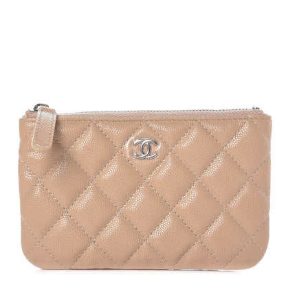 Chanel Caviar Quilted Small Cosmetic Case Beige 1 of 8