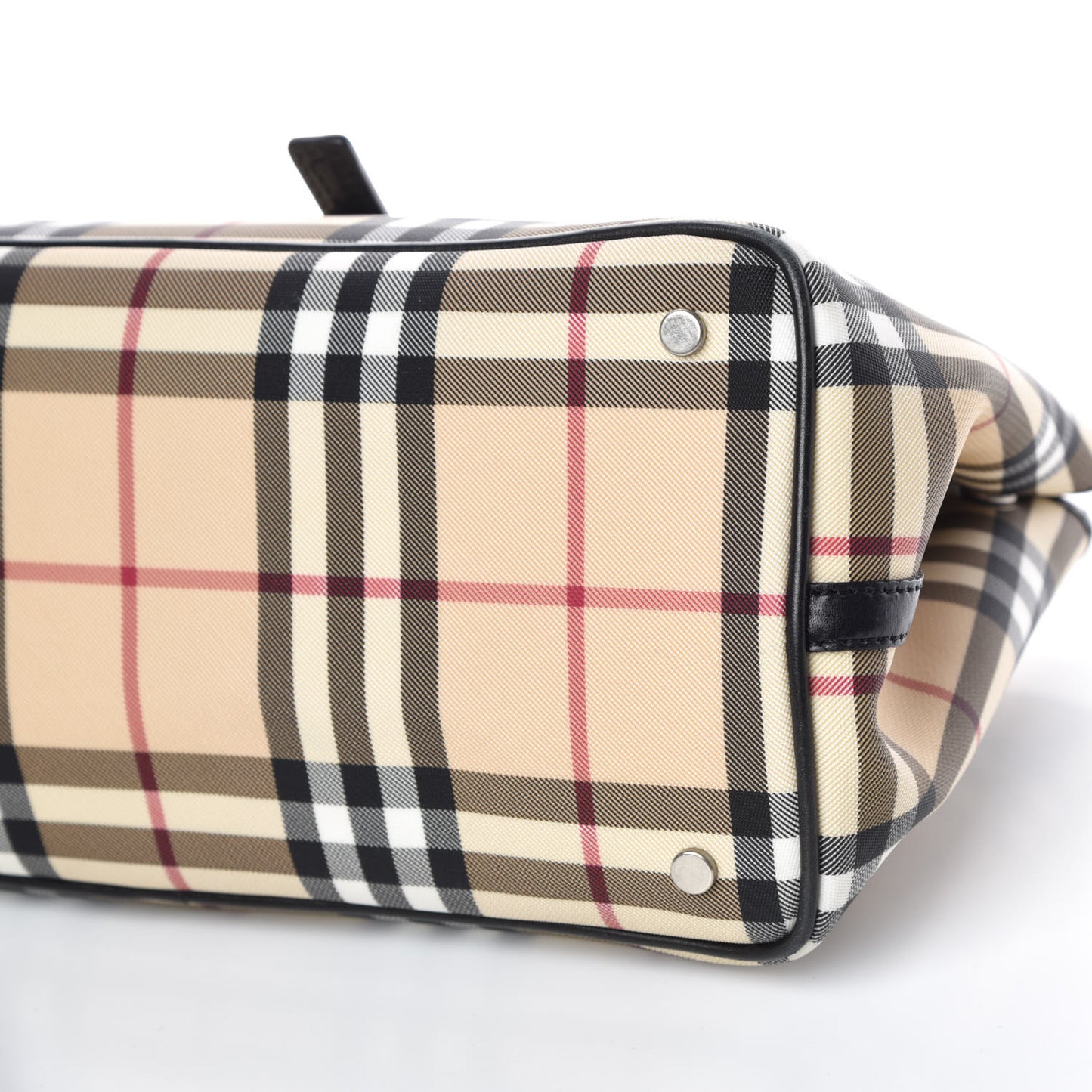 House Check Buckle Tote Black
