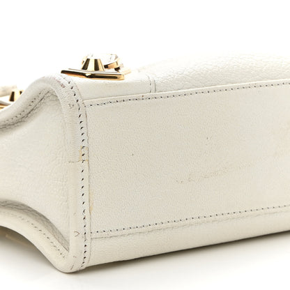 Balenciaga Chevre Gold Metallic Edge Hardware Mini City White 8 of 14