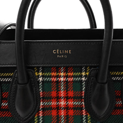 Celine Tartan Calfskin Nano Luggage Red Blue 8 of 18