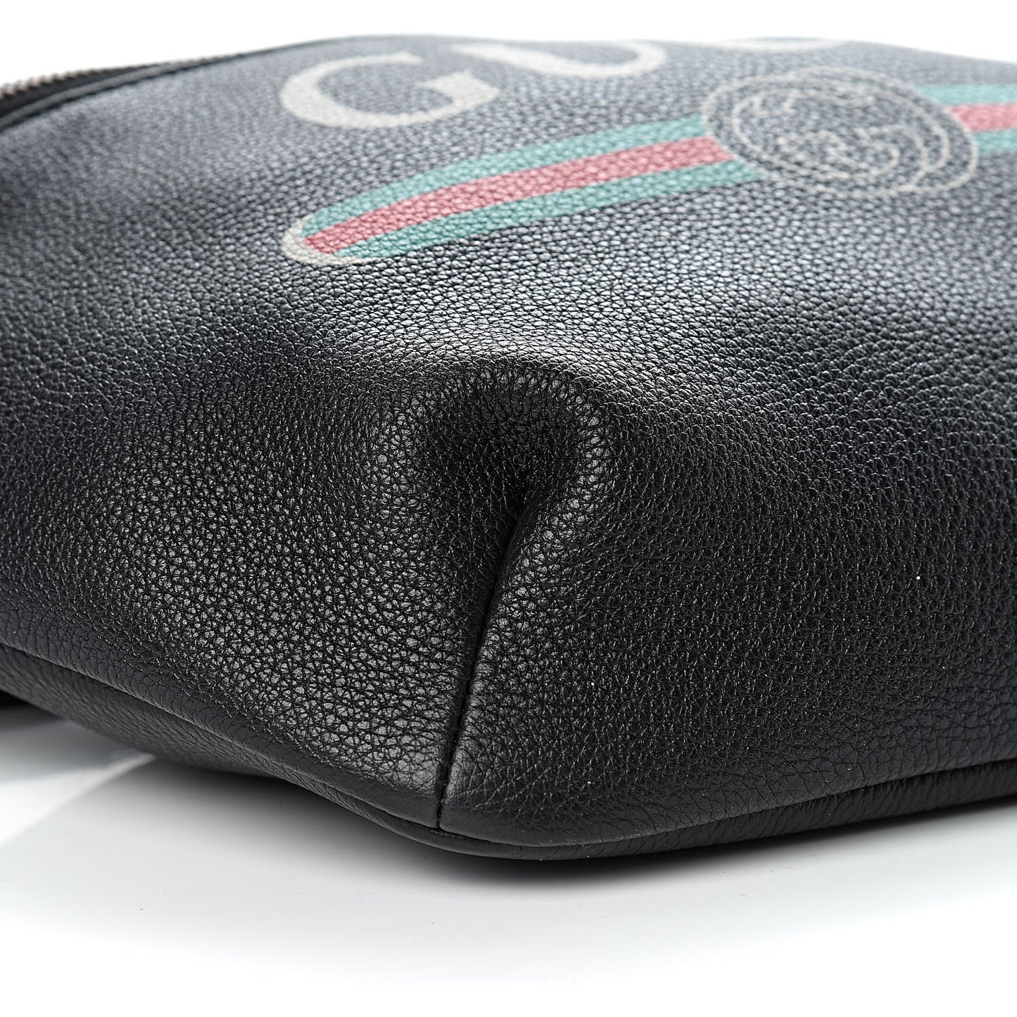 Grained Calfskin Logo Belt Bag Black