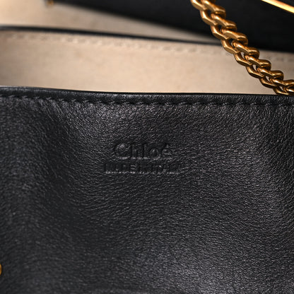 Chloe Calfskin Suede Studded Drew Shoulder Bag Black 6 of 17