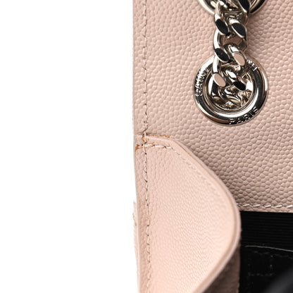 Saint Laurent Grain De Poudre Textured Mixed Matelasse Medium Triquilt Monogram Satchel Marble Pink 14 of 14