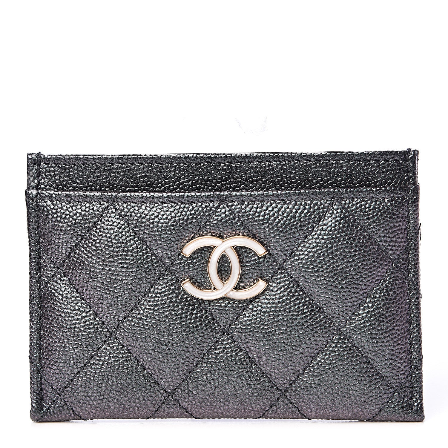 Chanel Iridescent Caviar Quilted Card Holder Black 1 of 11