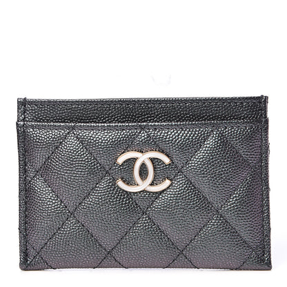 Chanel Iridescent Caviar Quilted Card Holder Black 1 of 11