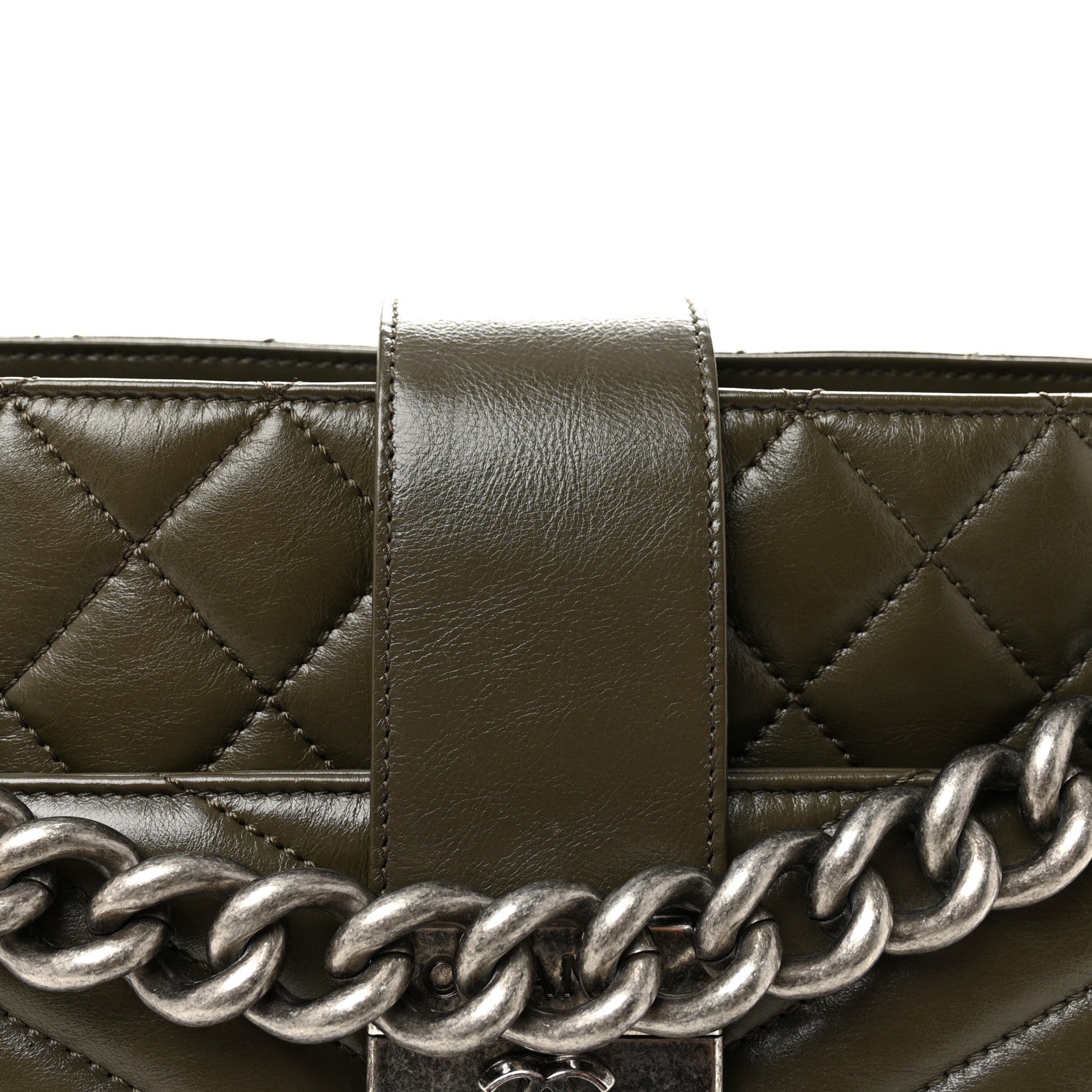 Chanel Aged Calfskin Quilted Mad About Quilting Small Hobo Green 8 of 10