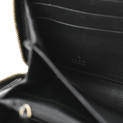 Gucci Guccissima Margaux Calfskin Metal Bar Zip Around Wallet Black 6 of 10