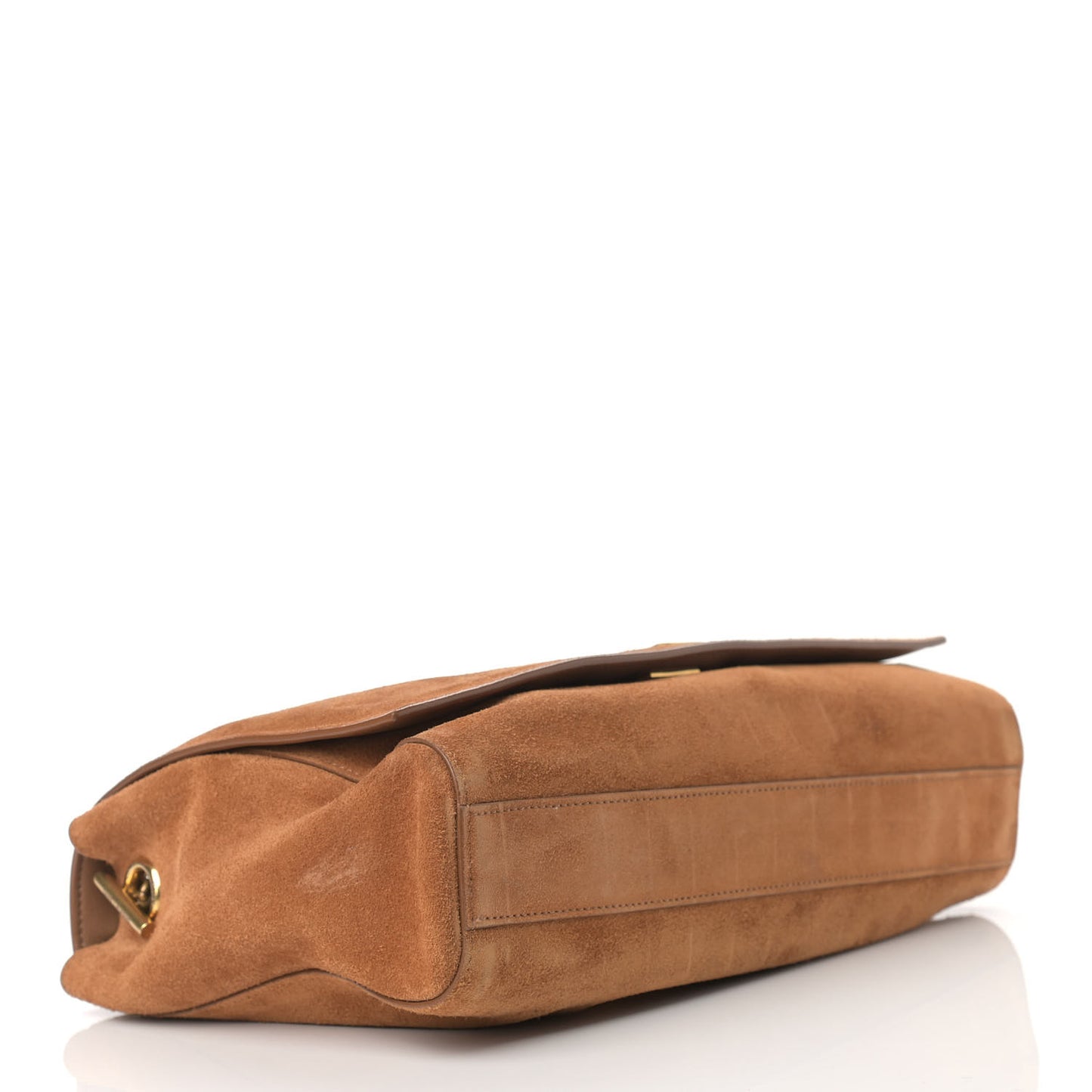 Smooth Calfskin Suede Medium Reversible Monogram Kate Satchel Light Ochre