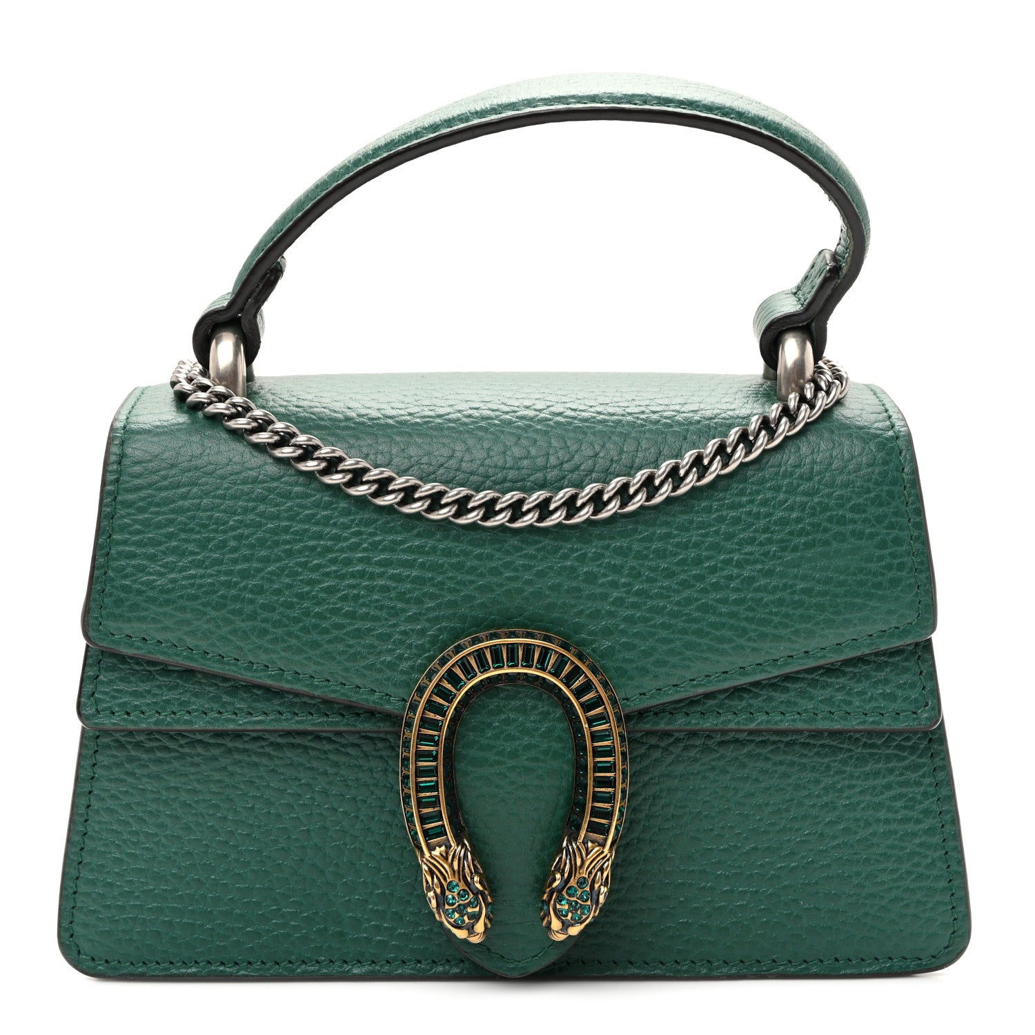 Gucci Dollar Calfskin Crystal Mini Dionysus Top Handle Bag Emerald 1 of 9