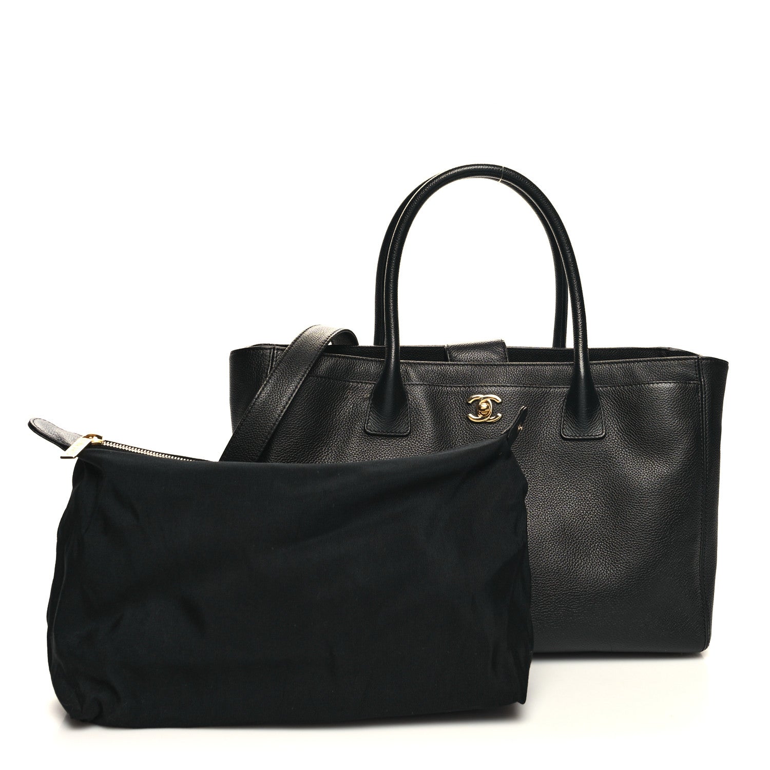 Chanel Calfskin Cerf Executive Shopper Tote Black 1 of 12