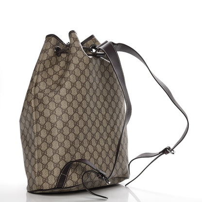 Gucci GG Supreme Monogram Drawstring Backpack Dark Brown 3 of 11