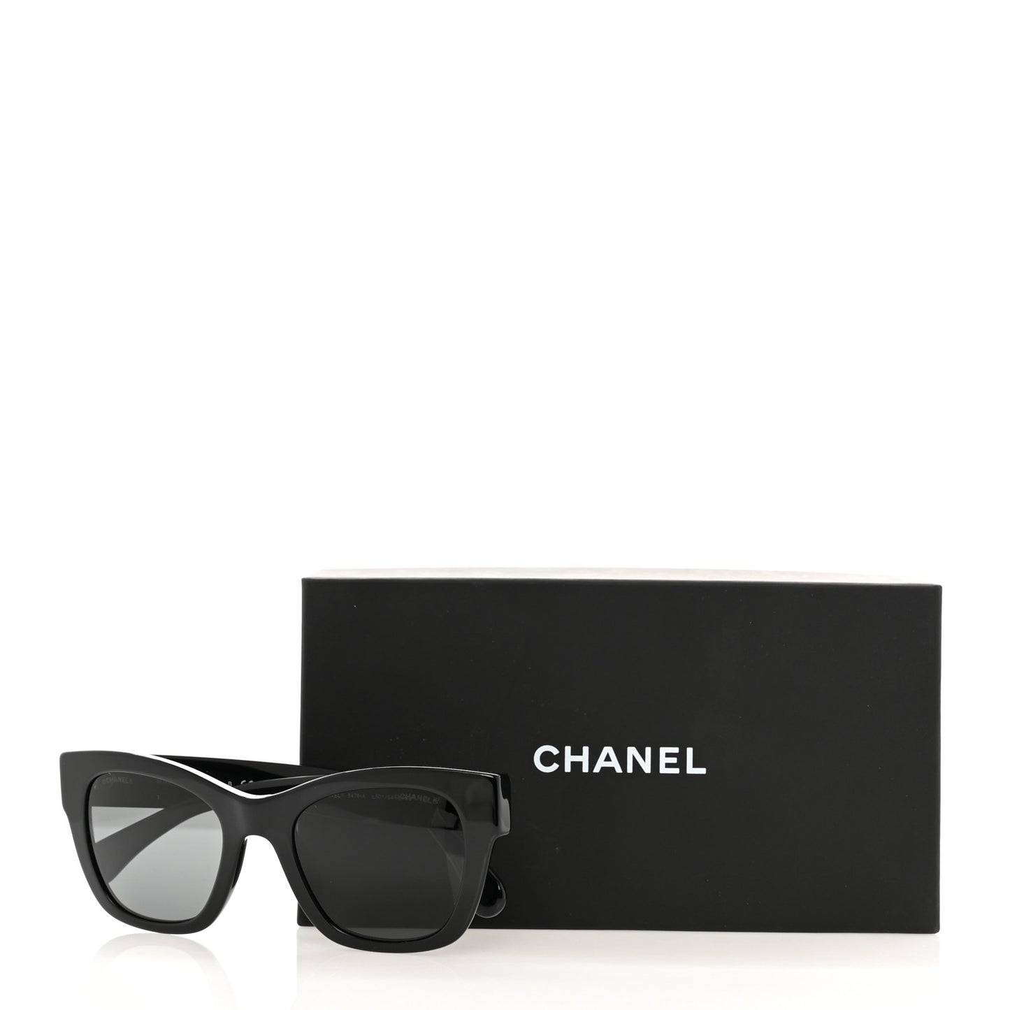 Acetate Square CC Heart Sunglasses 5478-A Black