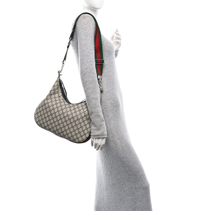 Gucci GG Supreme Monogram Textured Calfskin Web Large Attache Shoulder Bag Beige Blue 2 of 10