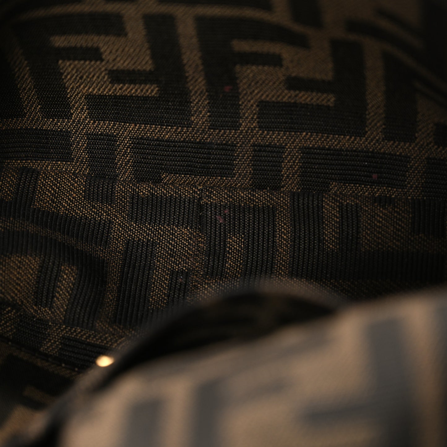 Fabric Jacquard FF 1974 Mini Baguette Tobacco Moro Black