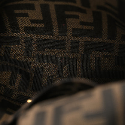 Fendi Fabric Jacquard FF 1974 Mini Baguette Tobacco Moro Black 11 of 12