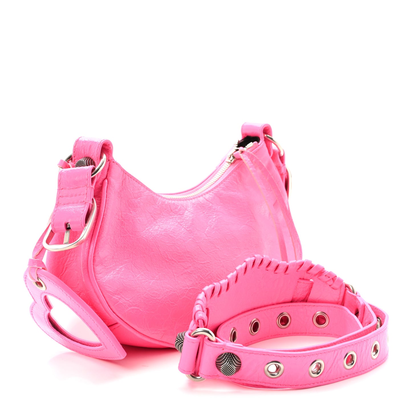 Agneau Arena Le Cagole Shoulder Bag XS Hot Pink Hot Pink