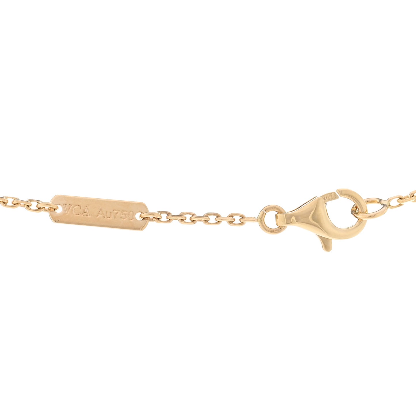 18K Yellow Gold Carnelian Vintage Alhambra Pendant Necklace