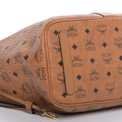 MCM Visetos Medium Liz Reversible Shopper Tote Cognac 7 of 9