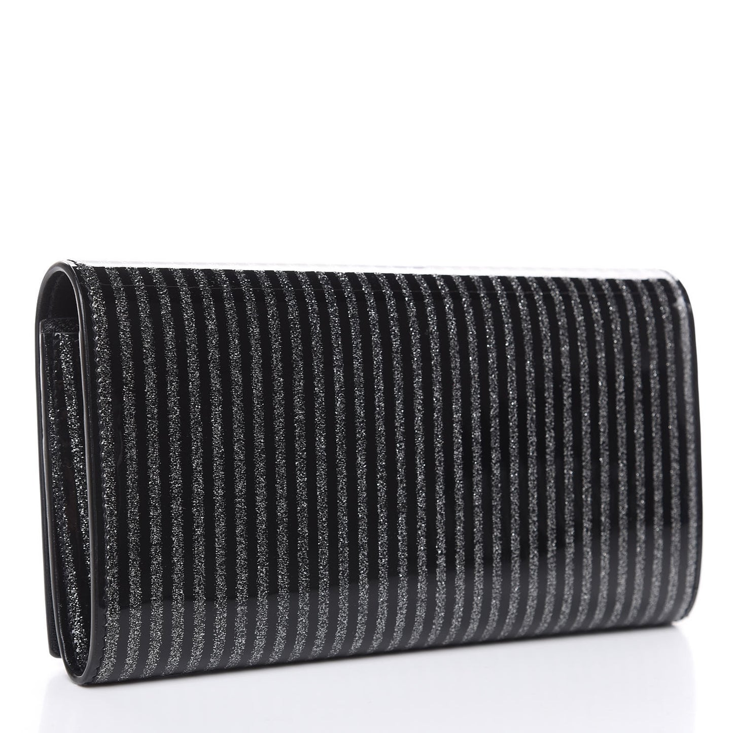 Patent Glitter Striped Classic Monogram Cassandre Wallet Black Silver