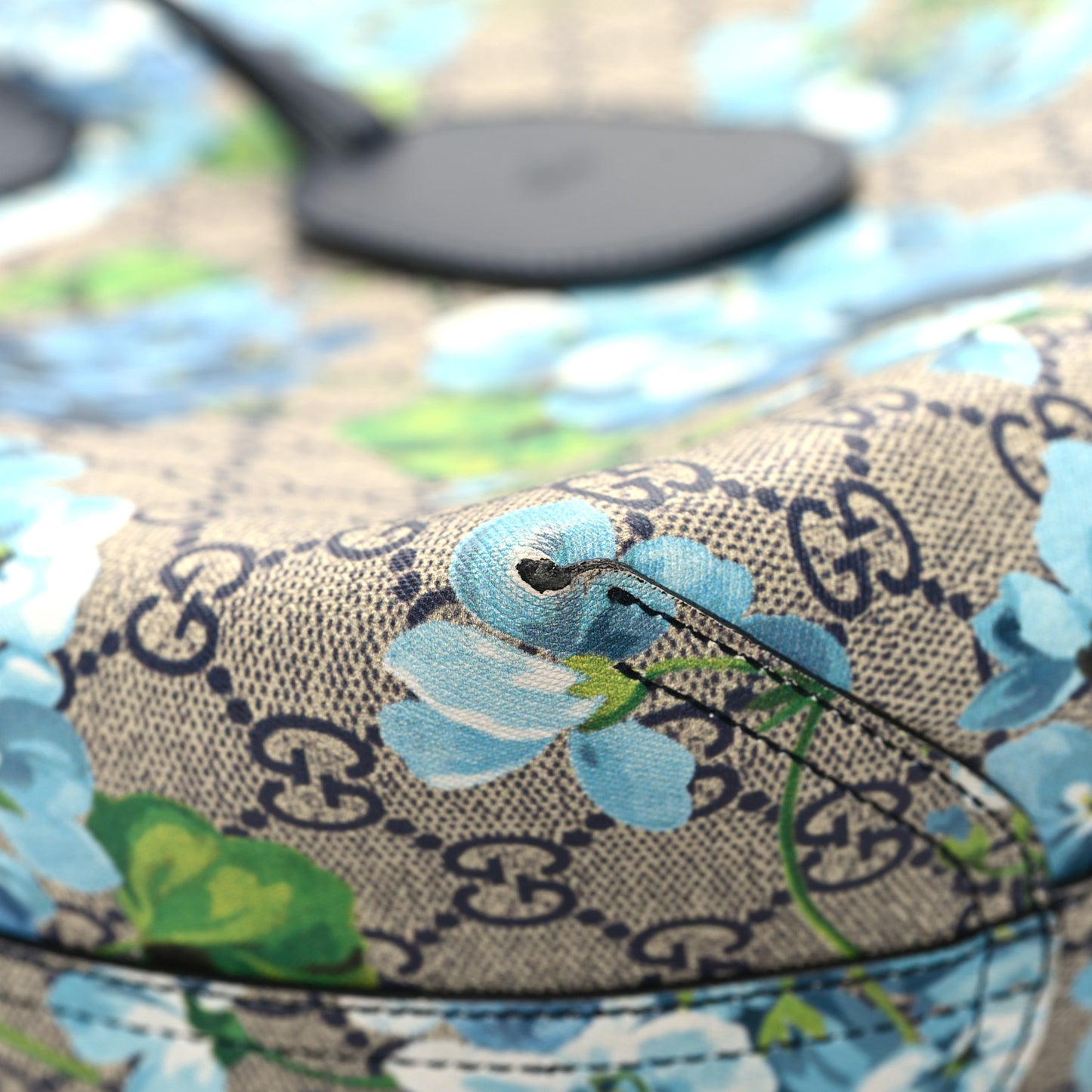 GG Supreme Monogram Blooms Medium Reversible Tote Beige Blue Navy