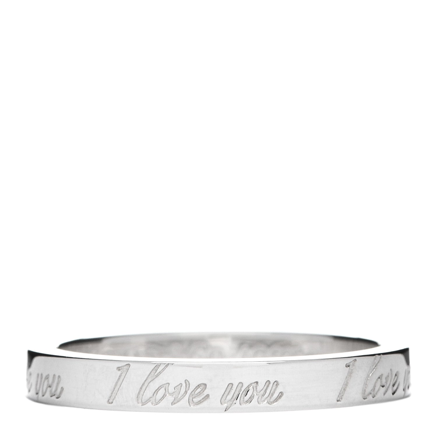 Tiffany Sterling Silver I Love You Band Ring 54 7 1 of 4