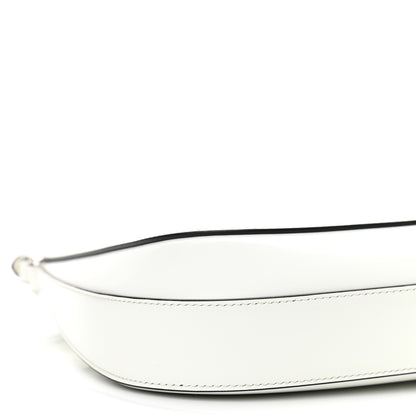 Prada Spazzolato Cleo Adjustable Strap Shoulder Bag White Black 7 of 8