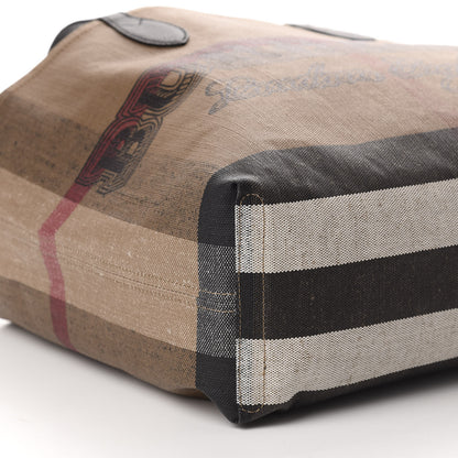 Burberry Coated Canvas Mega Check Medium Doodle Tote Black 7 of 9