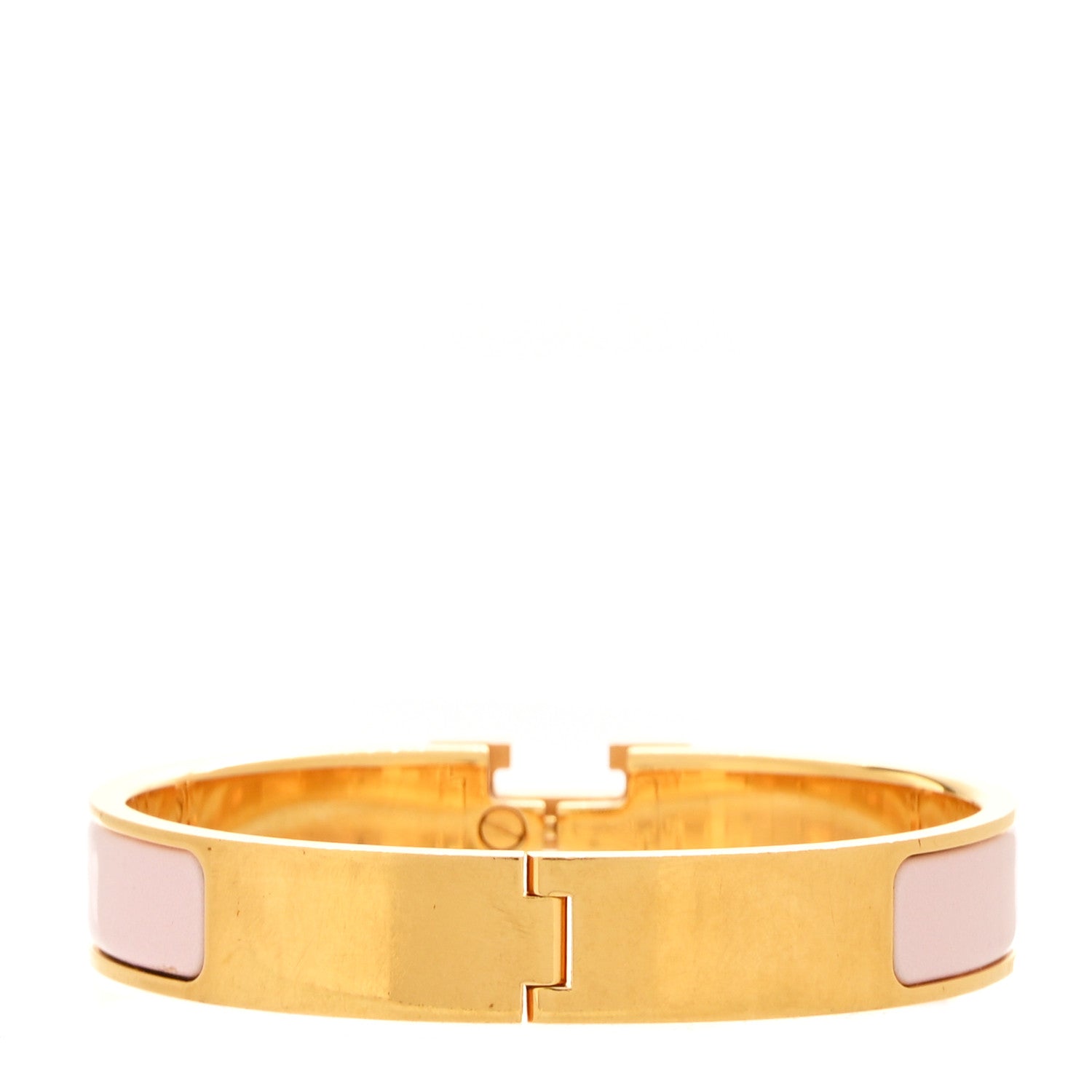 Hermes Enamel Narrow Clic Clac H Bracelet PM Rose Candeur 3 of 5