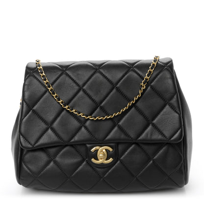 Chanel Lambskin Quilted Side Flap Black 1 of 10