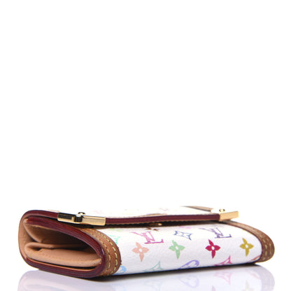Louis Vuitton Monogram Multicolor Porte-Monnaie Plat Coin Purse White 4 of 12