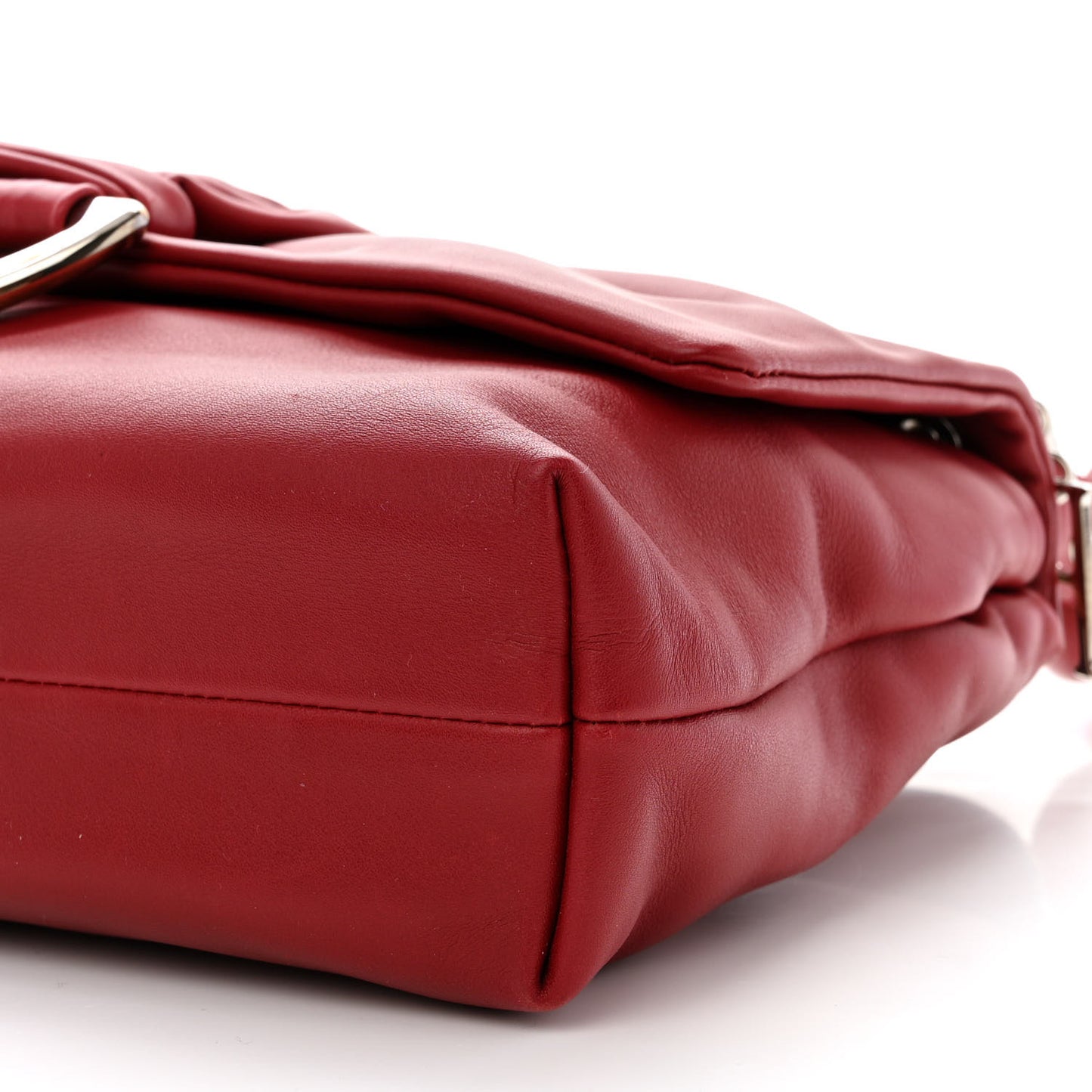 Lambskin Small Demi Lune Flap Red