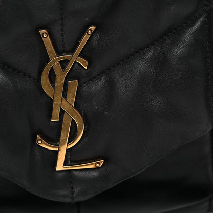 Saint Laurent Lambskin Quilted Small Loulou Puffer Monogram Chain Satchel Black 15 of 17