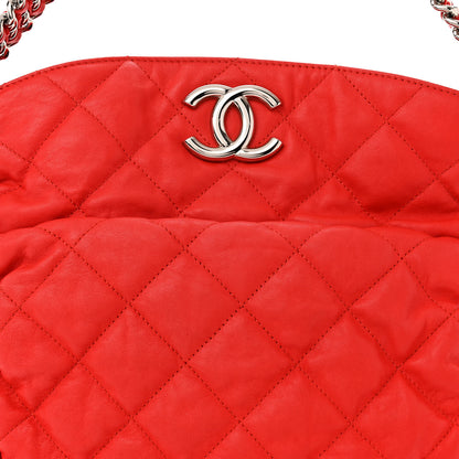 Chanel Washed Lambskin Chain Around Hobo Red 8 of 11