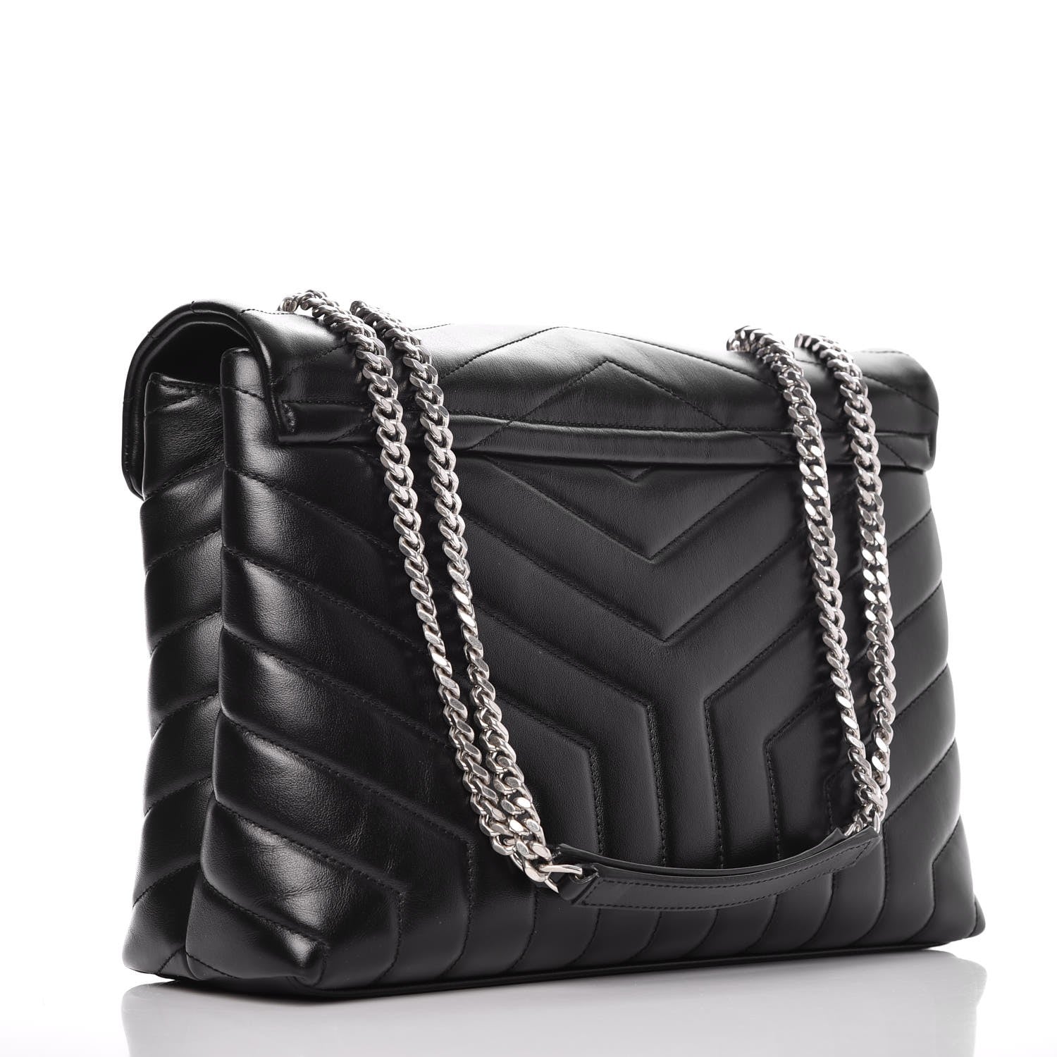 Saint Laurent Calfskin Y Quilted Monogram Medium Loulou Chain Satchel Black 3 of 8