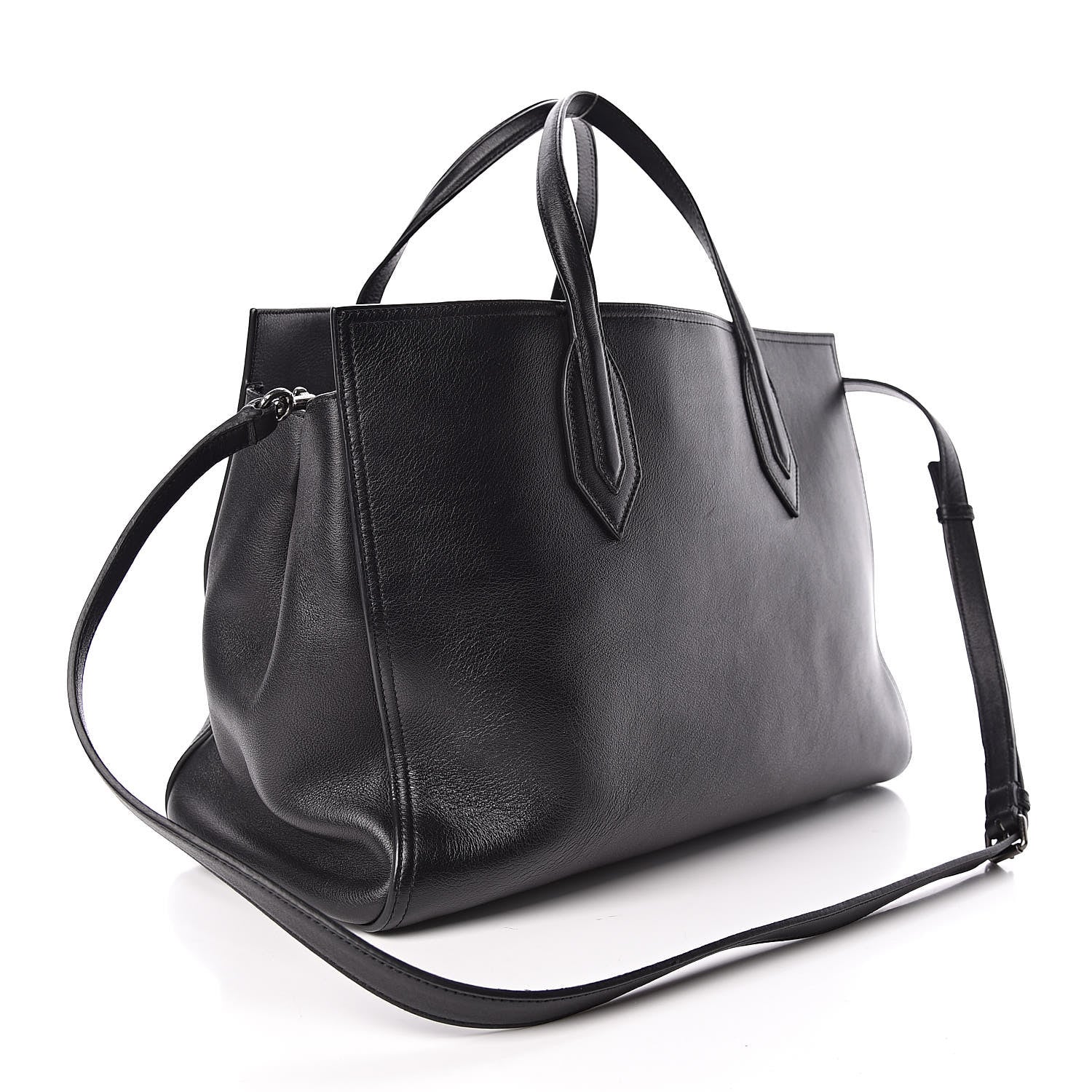 Saint Laurent Calfskin Medium Amber Tote Black 3 of 12