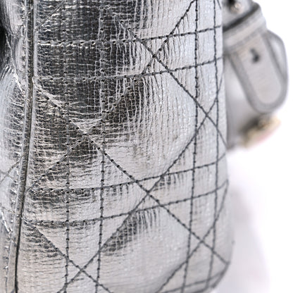 Christian Dior Metallic Grained Calfskin Cannage Small Lucky Badges My Lady Dior Silver 9 of 10
