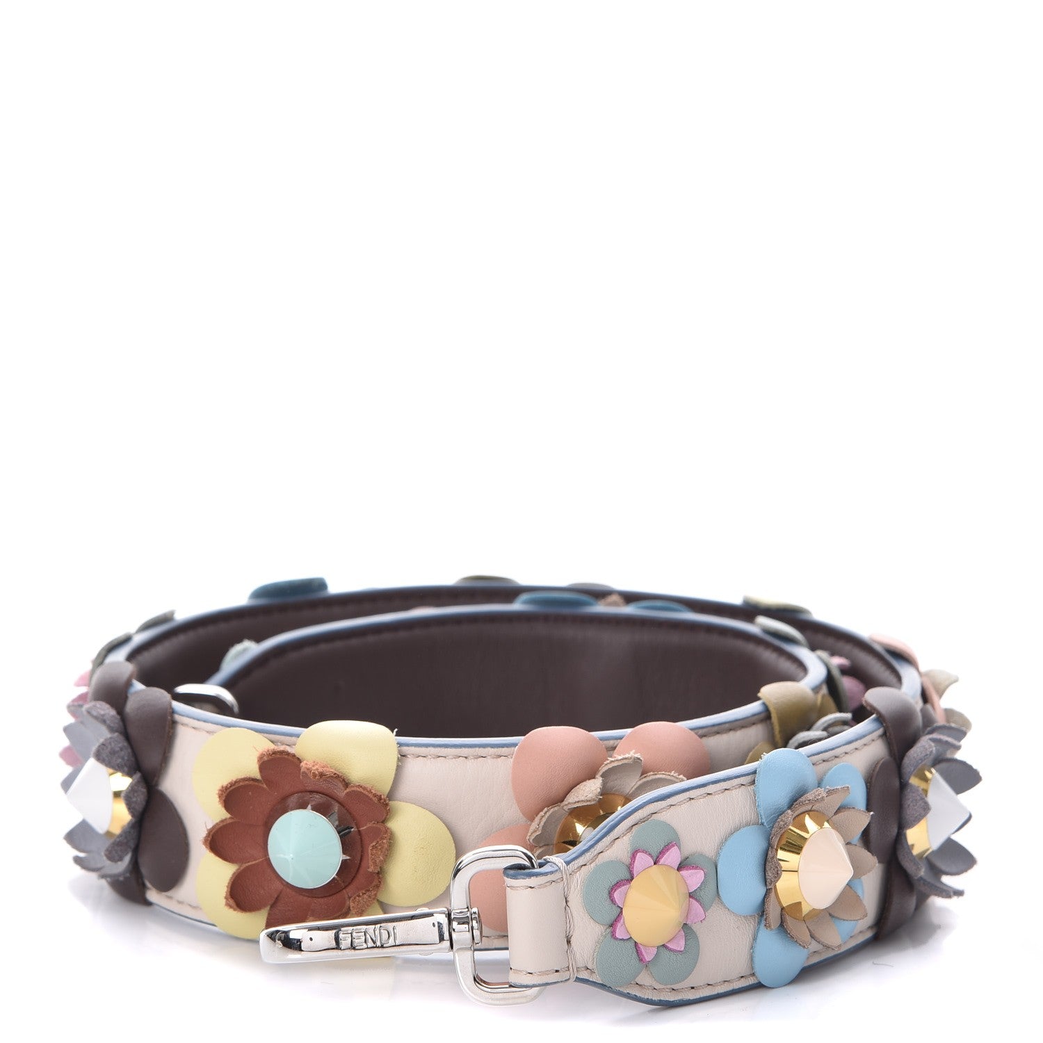 Fendi Vitello Dolce Flowerland Studded Strap You Camelia Moresco Multicolor 1 of 10