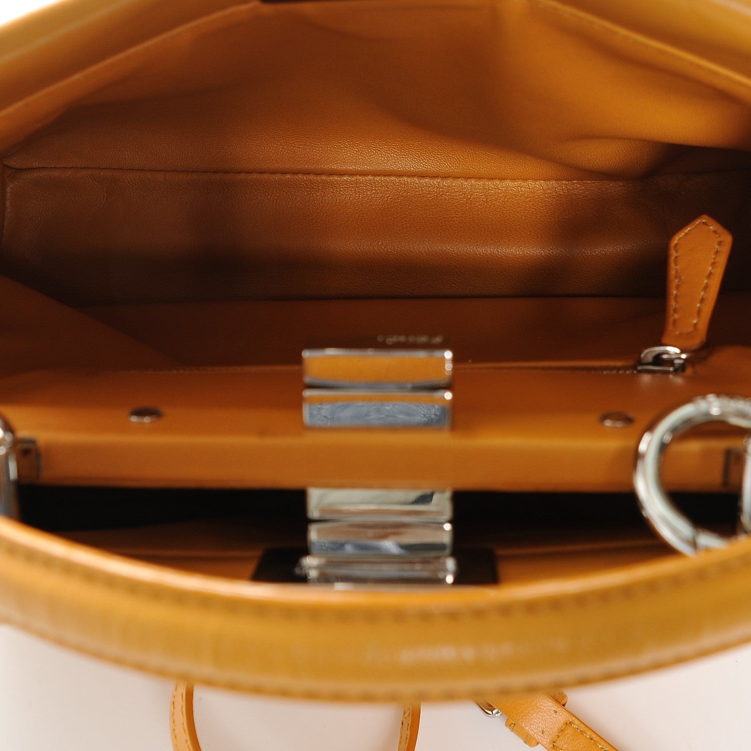 Fendi Nappa Mini Peekaboo Iconic Satchel Giallo Syrup 5 of 6