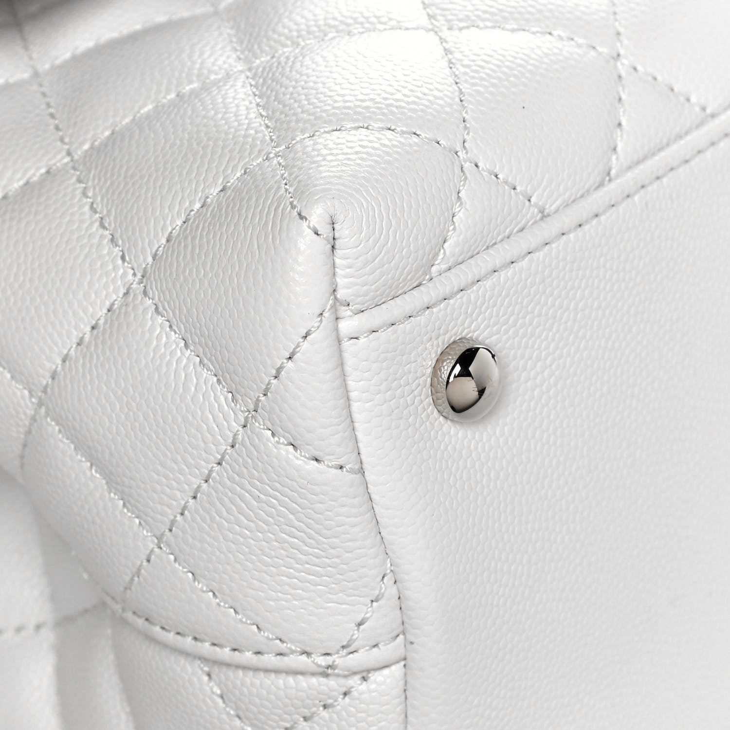 Chanel Caviar Quilted Small Coco Handle Flap White 9 of 14