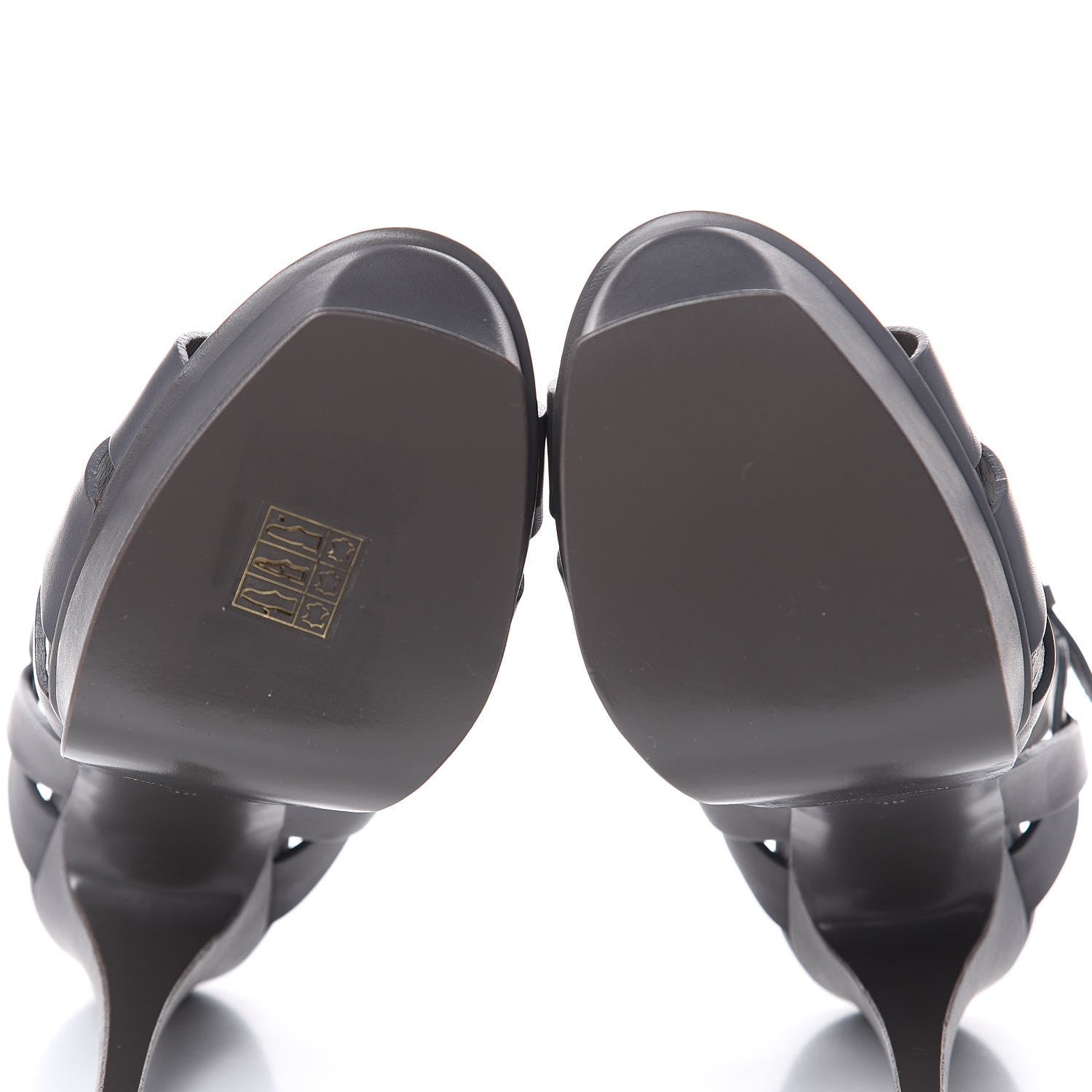 Saint Laurent Calfskin Tribute 105 Platform Sandals 38 Earth 6 of 9