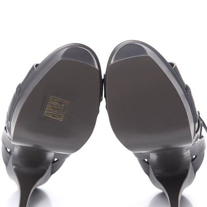 Saint Laurent Calfskin Tribute 105 Platform Sandals 38 Earth 6 of 9