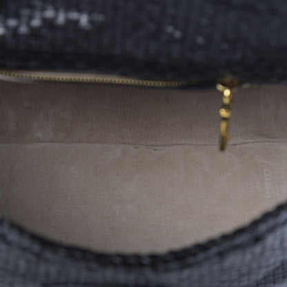 Prada Goatskin Woven Top Handle Satchel Black 5 of 14