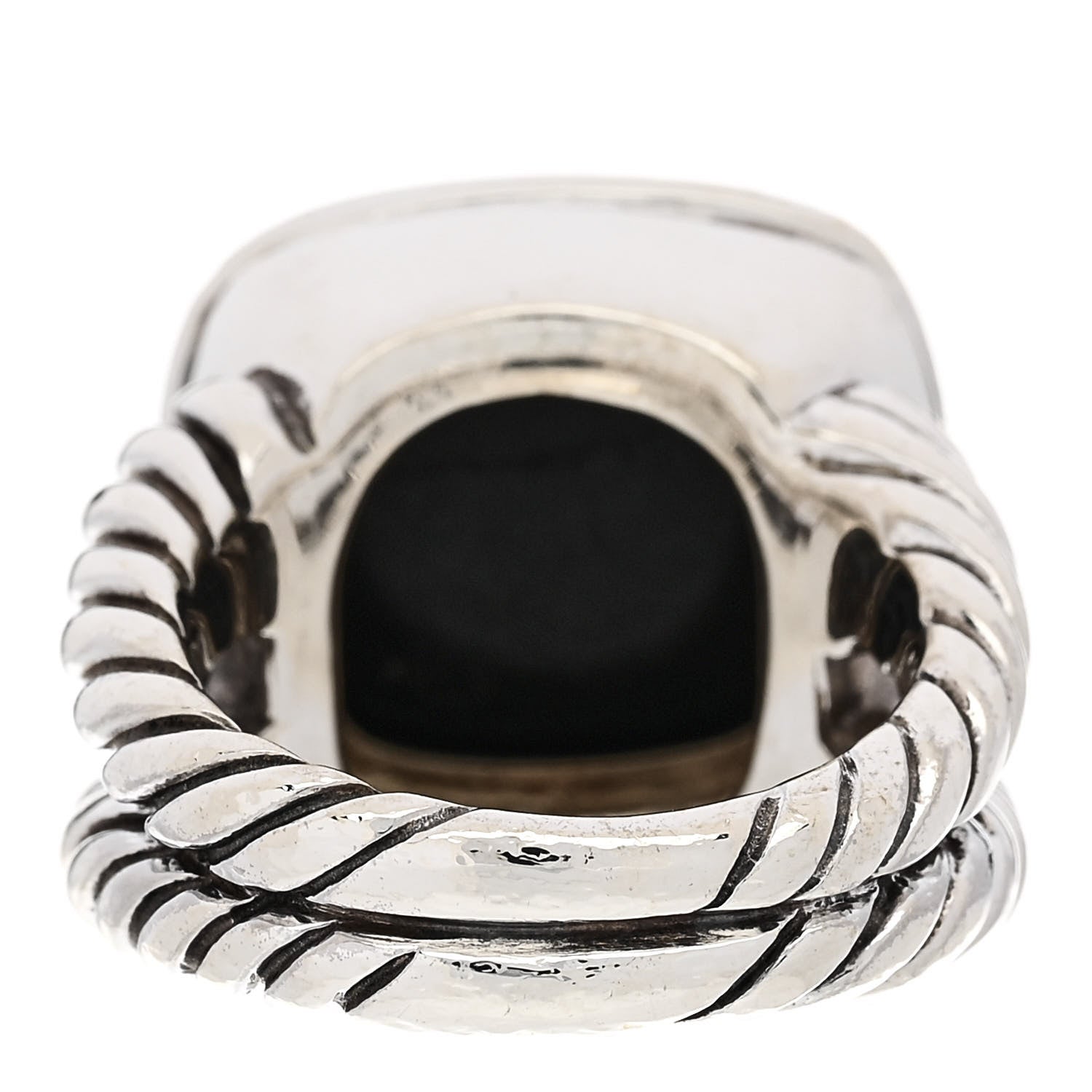 David Yurman Sterling Silver Diamond Black Onyx 11mm Albion Ring 52 6 4 of 5