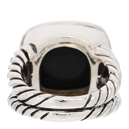 David Yurman Sterling Silver Diamond Black Onyx 11mm Albion Ring 52 6 4 of 5